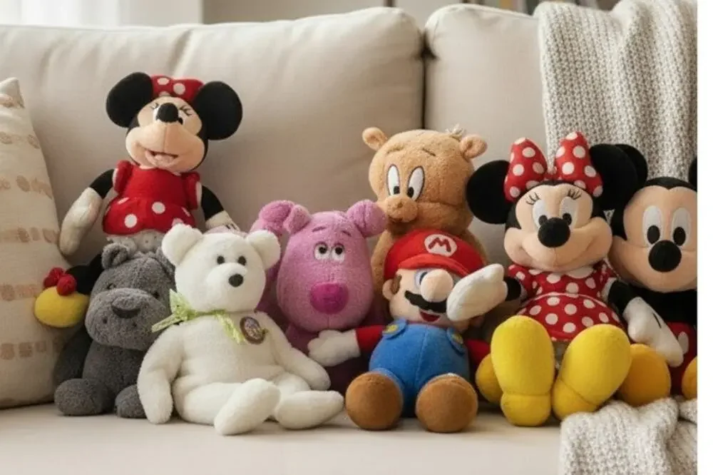 Lot of 8 Plush Toys Disney Gund Super Mario Blue's Clues TY Beanie Bears etc